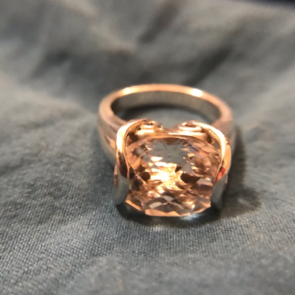 Sterling ring with highly multifaceted stone